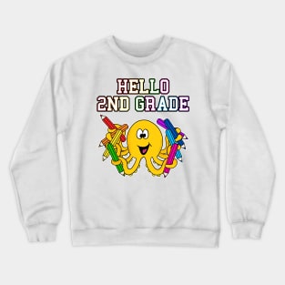 Hello 2nd Grade Octopus Back To School Crewneck Sweatshirt